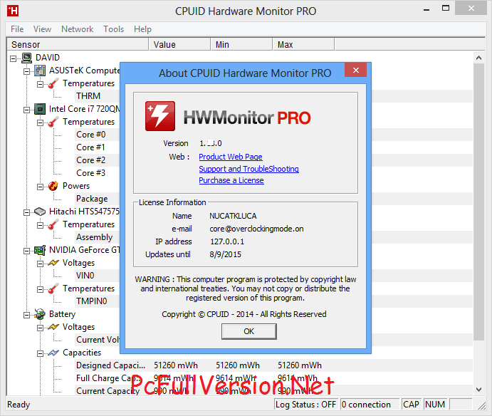 instal HWMonitor Pro 1.53